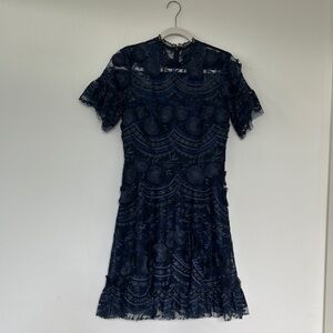 Shoshanna Navy Lace Dress